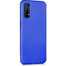 Case 4U Oppo Realme 7 Kılıf Klasik Mat Renkli Yumuşak Premier Silikon Mavi