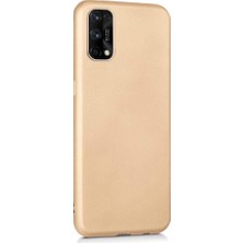 Case 4U Oppo Realme 7 Pro Kılıf Klasik Mat Renkli Yumuşak Premier Silikon Altın