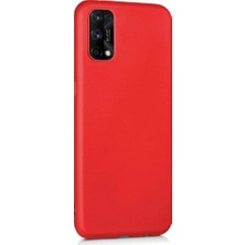 Case 4U Oppo Realme 7 Pro Kılıf Klasik Mat Renkli Yumuşak Premier Silikon Kırmızı