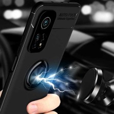 Case 4U Xiaomi Mi 10T Pro Kılıf Autofocus Shockprof Ravel Yüzüklü Standlı Slikon Kapak Lacivert