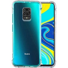 Case 4U Xiaomi Redmi Note 9 Pro Kılıf Köşe Korumalı Darbe Emici Anti Shock Arka Kapak Şeffaf