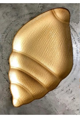 Sunu Gold Shell Altın Renkli Cam Minare Tabak - 21 x 35,5 cm