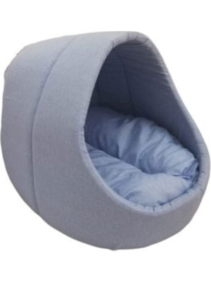 Mavi Kedi Mağara Ev Yuvası Yıkanabilir 40X40 cm