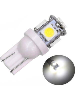 Gürler 5 Adet T10 LED 12V Beyaz Park LED Plaka LED Tavan LED Ampül 5 Ledli