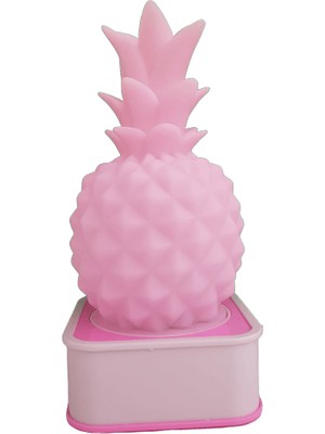 Orijinaldükkan Sese ve Dokunmaya Duyarlı Silikon Pembe Ananas Gece Lambası Renkli