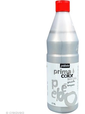 Pebeo Primacolor Metalik Guaj Boya 1 Litre Gümüş