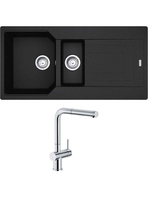Franke Urban Ubg 651-100 Granit Nero Evye, Active Plus Doccia Krom Armatür