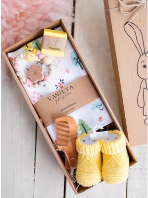 Vanilya Yenidoğan Kız Bebek Hediye Seti-Neşeli Orman-Hoşgeldin Bebek Hediyesi