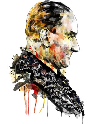 Sticker Fabrikası Atatürk Büyük Türk Türkiye Başbuğ Sticker 00625