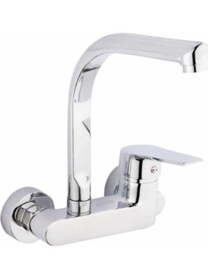 Sandalcılar Duvardan Aplike Mutfak Batarya - Aç Kapa Döner Borulu Mutfak Batarya