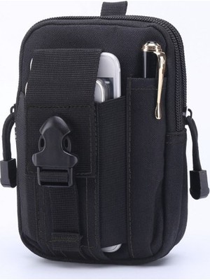 Fonksiyonel Bel Çantası Kemer Klipsli Siyah