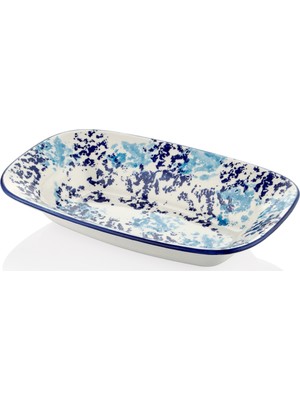 Setabianca Mavi Bulutlu Kayık Tabak 25*16 cm