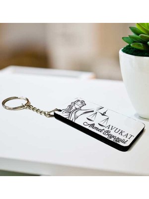 Hediye Panayırı Avukatlara Özel Tasarım Isim Baskılı Anahtarlık
