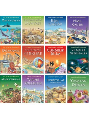 İlk Bülüm Kütüphanem 12 Kitap Set (Okyanuslar- Hayvanlar- Eski Çağlar- Nasıl Çalışır- Dünyamız- Gezegenimiz Yerküre- Bilim- Yıldızlar Gezegenler- Tarih- Canlılar- Dinozorlar)