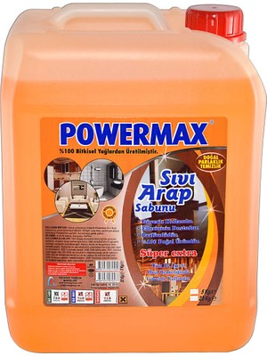 POWERMAX 5 kg Sıvı Arap Sabunu Ahşap Yüzeyler İçin Güvenli Temizlik ve Parlaklık Koruma