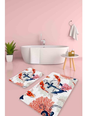 Buket Home 2'li Set Kaymaz Banyo Paspas ve Klozet Takımı Yumuşak Dokulu  100X60CM-50X60CM