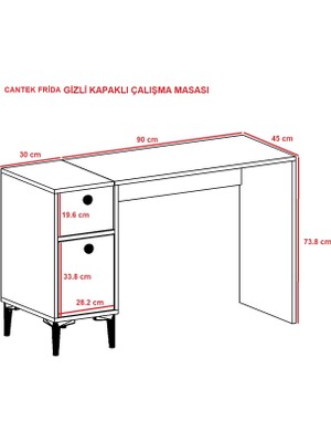 Cantek Dizayn Frida Çalışma Masası Royalmermer-Beyaz