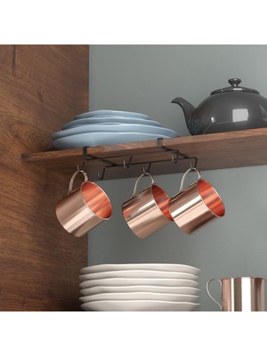 Tekno-tel Teknotel Dolap Içi Fincan Kupa Bardak Askısı Mat Siyah SF273