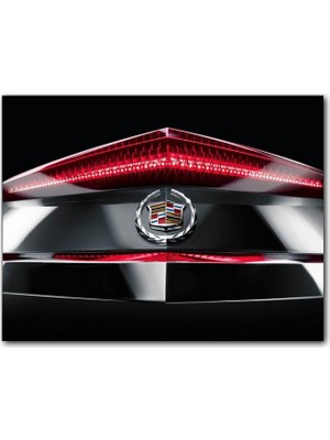 Cakatablo Ahşap Tablo Cadillac Logo ve Stop Lambaları