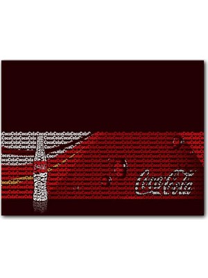 Cakatablo Ahşap Tablo Coca Cola Yazıları ve Şişe