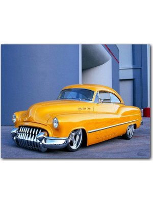 Cakatablo Ahşap Tablo Sarı Modifiyeli Cadillac Klasik