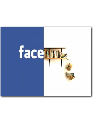 CakatabloAhşap Tablo Facebook ve Rafta Kitaplar