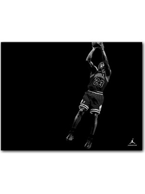 Cakatablo Ahşap Tablo Michael Jordan Siyah Arkaplan