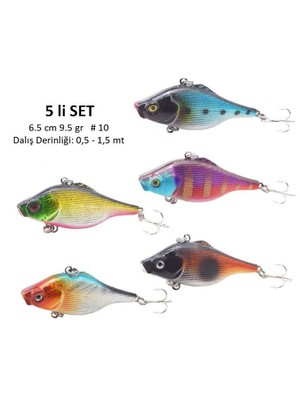 Profısher 5 Li Japon Set Sert Yapay Balık Yem 6,5 cm 9,5 gr