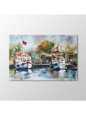 Arty Tablo Suluboya Tekneler Tablo
