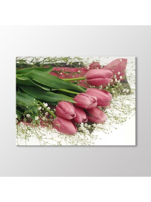 Pembe Lale Buketi Tablo