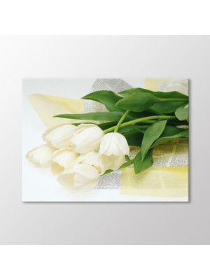 Beyaz Lale Buketi Tablo
