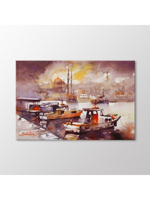 Arty Tablo Suluboya Tekneler ve Istanbul Tablo