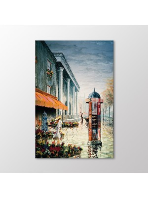 Arty Tablo Çiçekli Sokak Tablo