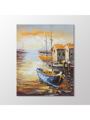 Arty Tablo Sahilde Yelkenliler Tablo