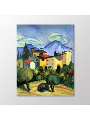 Arty Tablo Landschaft Und Die Häuser Tablo