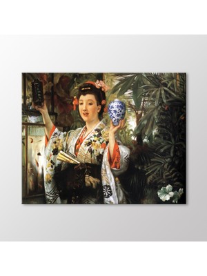 Arty Tablo Young Lady Holding Japanese Objects Tablo