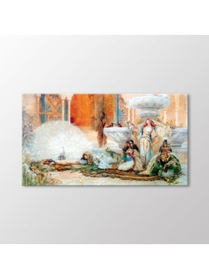 Arty Tablo Beyaz Tavus Kuşları Tablo