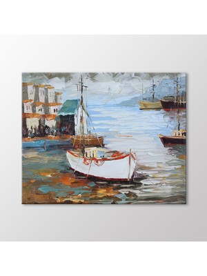 Arty Tablo Sahilde Yelkenliler Tablo