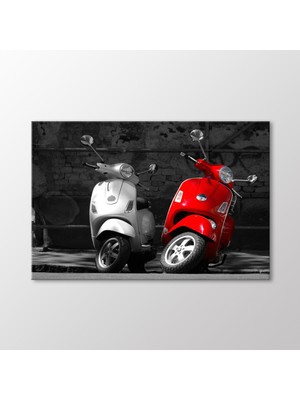 Arty Tablo Kırmızı Vespa Scooter Tablo
