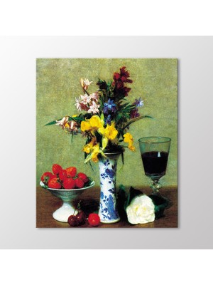 Arty Tablo Çiçek ve Meyvelerle Natürmort, 1865 Tablo