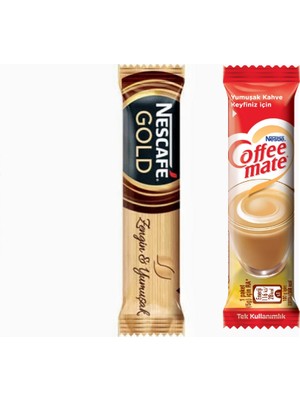 Nescafe Gold 2 gr 200'LÜ ve Nestle Coffee Mate 5 gr 100'LÜ Zengin ve Yumuşak Lezzet