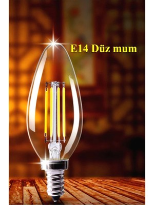 Ucuz Geldi Rustik LED Ampul 4W E14 ince Duy Gün Işığı 3200K 10 Adet ERD25 Lambam Dimmerli Düz Mum Ampul