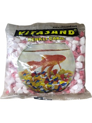 Vitasand Akvaryum ve Fanus Için Kırmızı Beyaz Çakıl Taşı
