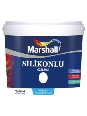 Marshall Silikonlu Özel Mat İç Cephe Duvar Boyası Kuğu Gölü  2,5 Lt