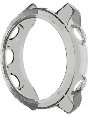 Markacase Garmin 245 - 245 Music için Silikon Kenar Koruyucu Kılıf Gri