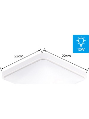 Mbw Kare LED Tavan Lambası AC220-V Beyaz Renk Mutfak Balkon (Yurt Dışından)