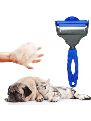 Buffer Profesyonel Ergonomik Saplı Çift Taraflı Evcil Hayvan Pet Kedi Köpek Fırçası Tarak ve Tırmık
