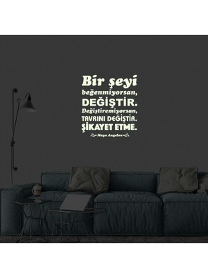 Asilmeydan Maya Angelou'nun Motivasyon Sözü Fosforlu, Karanlıkta Parlayan, Dekoratif, Duvar Sticker