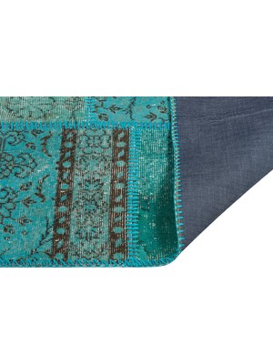 Allmode El Dokuma Yün'lü Türk Patchwork Halı Mtl Ölçü;80 x 200