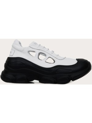 Bueno Shoes Deri Beyaz Kadın Spor Ayakkabı
